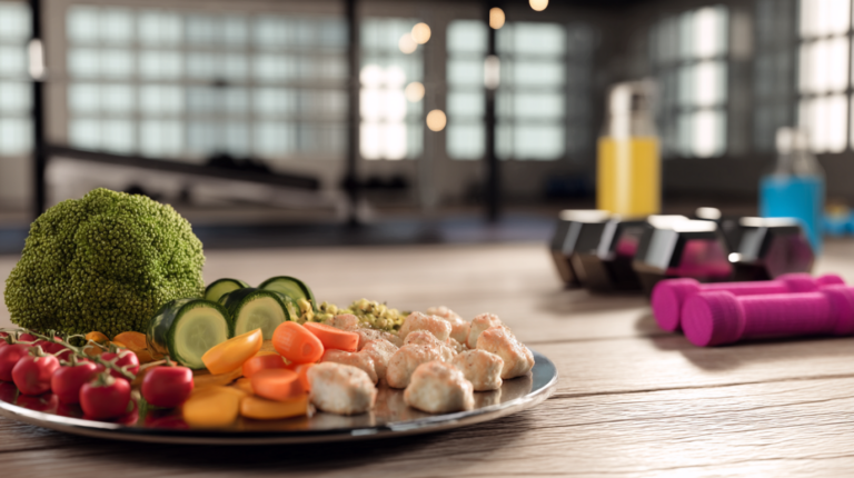 Symbolbild für gesunde Ernährung mit frischen Lebensmitteln wie Obst, Gemüse, Vollkornprodukten und gesunden Fetten – Sinnbild für eine ausgewogene und nährstoffreiche Ernährung.